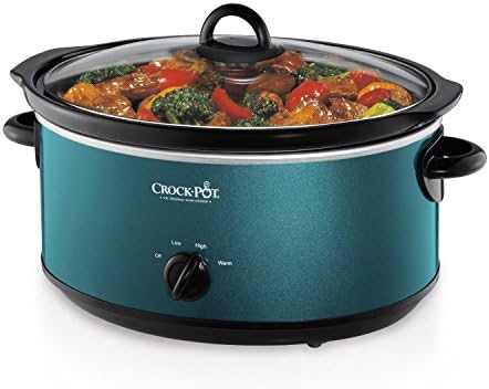 Oval Ceramic Crock-Pot 7 Quart Manual Slow Cooker – Turquoise S25U - Large Capacity Electric Stew Pot & Slow Cooker Detail