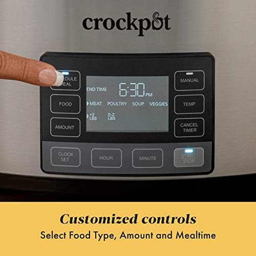 Digital Control Crock-Pot MyTime 6 Quart Programmable Slow Cooker S08D - Programmable Slow Cooker with Oval Ceramic Pot Detail