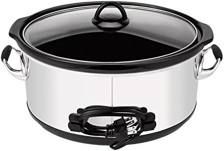 Triple-Insulated Crock-Pot 7 Quart Programmable Slow Cooker – Polished Platinum S23E - Programmable Slow Cooker with Oval Ceramic Pot Detail