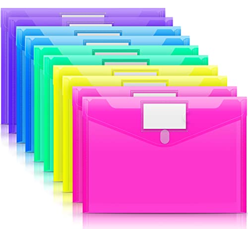Eco-Friendly Sooez 10 Pack File Folders, Clear Poly Envelopes Plastic