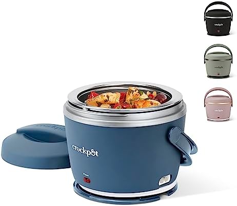 Mini Personal Crock-Pot Electric Lunch Box Food Warmer 20oz – Faded Blue S22V - Mini Personal Food Warmer for Healthy Meal Prep - Faded Blue