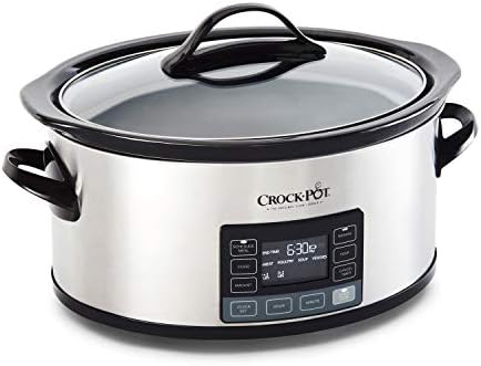 Digital Control Crock-Pot MyTime 6 Quart Programmable Slow Cooker S08D - Programmable Slow Cooker with Oval Ceramic Pot Detail