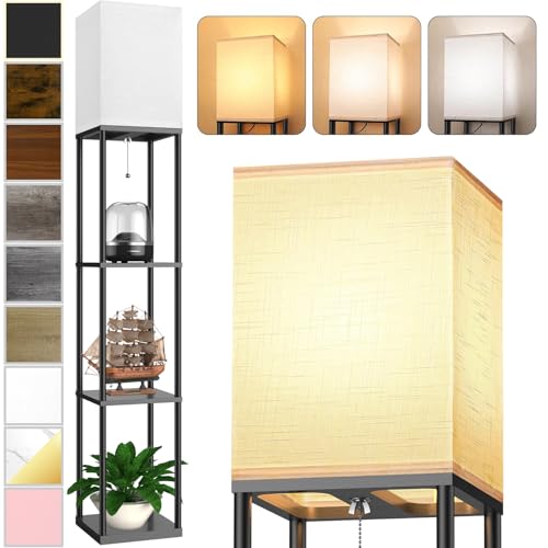Smart Home Floor Lamp with Shelves for Living Room, Shelf Floor Lamp Kit