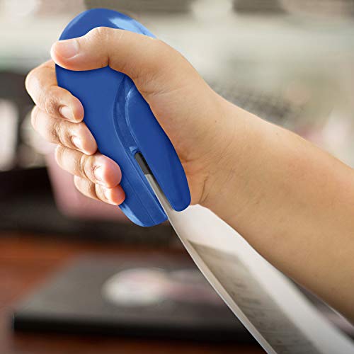 luxury Plus Paper Clinch Compact Staple-Free Stapler, Blue for Daily Use