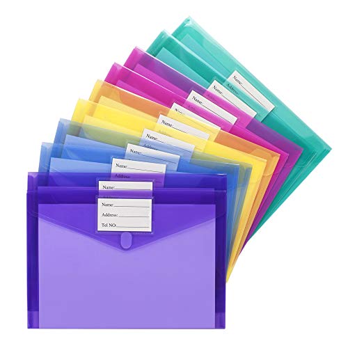 Eco-Friendly Sooez 10 Pack File Folders, Clear Poly Envelopes Plastic