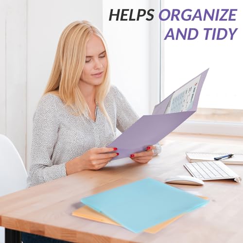 high-quality Sooez 6Pack Folders with Pockets, Pastels Colors, Heavy Duty Essentials