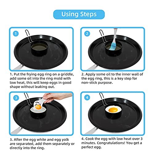 Classic Stainless Steel Egg Rings for Frying Eggs（4 Pack） - 3.5" Essentials