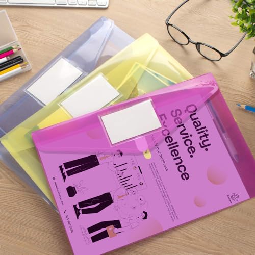 Eco-Friendly Sooez 10 Pack File Folders, Clear Poly Envelopes Plastic