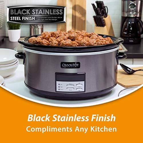 Digital Control Crock-Pot 8 Quart Programmable Slow Cooker with Auto Warm S28G - Programmable Slow Cooker with Oval Ceramic Pot Detail