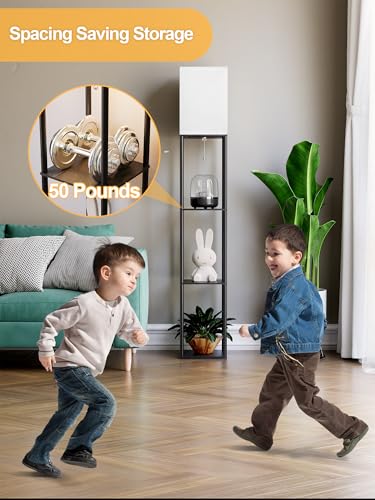 Smart Home Floor Lamp with Shelves for Living Room, Shelf Floor Lamp Kit