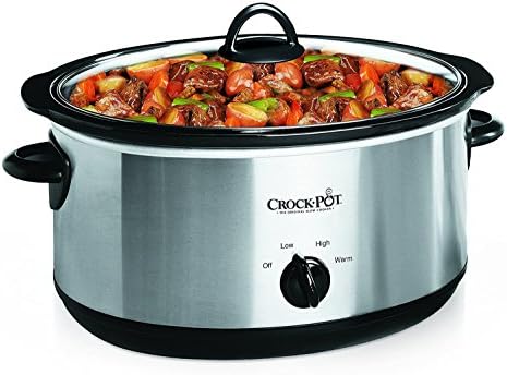 Large Capacity Crock-Pot 7 Quart Oval Manual Slow Cooker – Stainless Steel S29K - Digital Crock Pot Slow Cooker for Family Meals - 7 Quarts