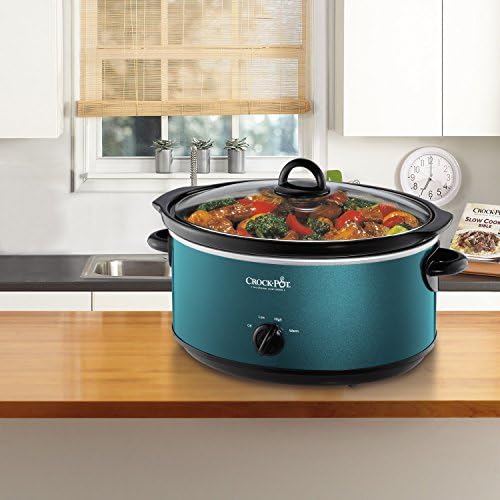 Oval Ceramic Crock-Pot 7 Quart Manual Slow Cooker – Turquoise S25U - Large Capacity Electric Stew Pot & Slow Cooker Detail