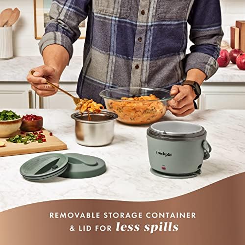 Rapid Heating Crock-Pot Portable Electric Lunch Box Food Warmer – Green S21D - Self-Heating Lunch Box for Office and Car Travel Detail