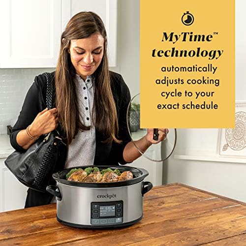 Digital Control Crock-Pot MyTime 6 Quart Programmable Slow Cooker S08D - Programmable Slow Cooker with Oval Ceramic Pot Detail